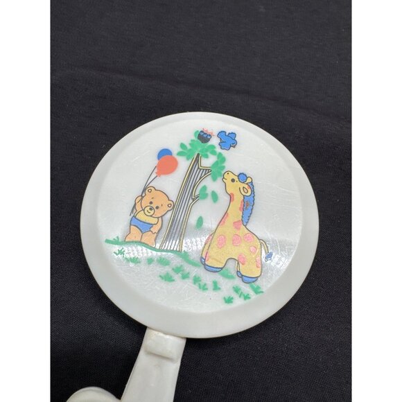 Vintage Luv N Care Baby Rattle With Bear & Giraffe Design White & Teal Plastic - Picture 5 of 7